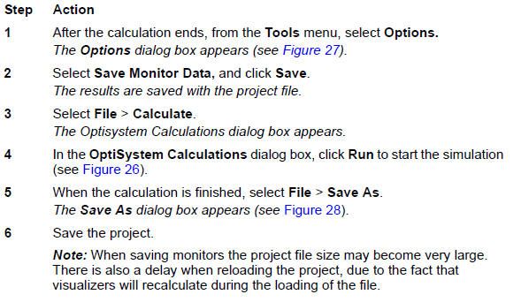 Optical System Saving the simulation results