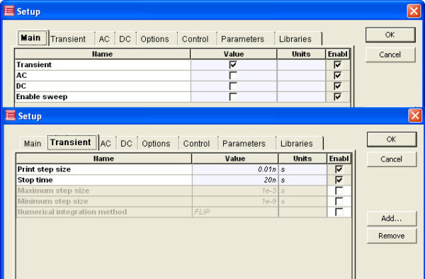 Optical SPICE - Figure 2 Analysis setup of EA Modulator