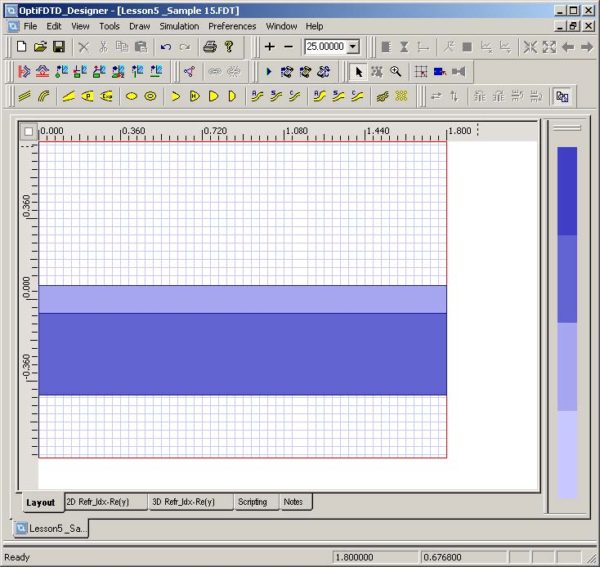 FDTD - Figure 2 Waveguides in the layout